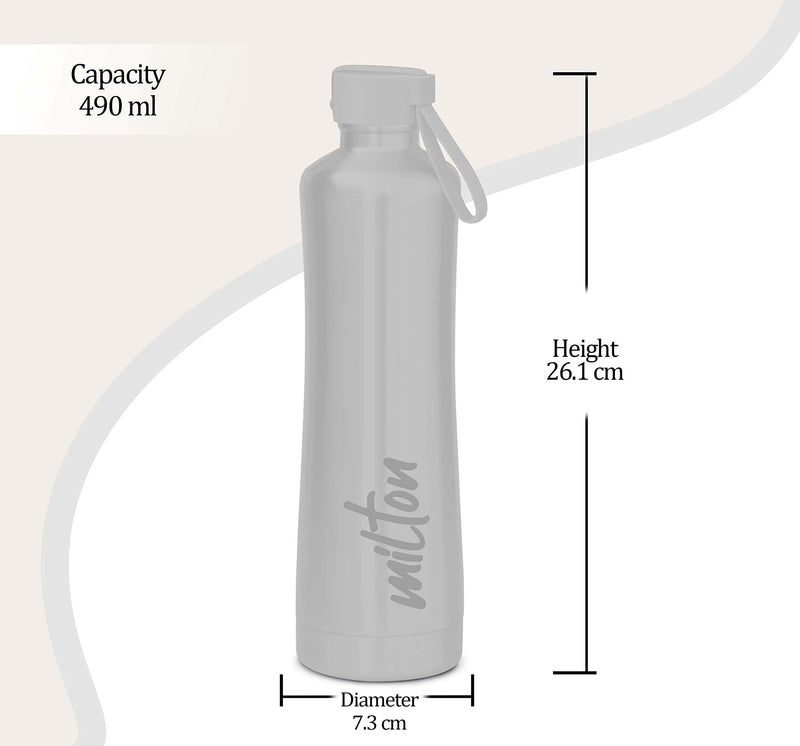 Milton New Tiara 600 Thermosteel 24 Hours Hot & Cold Water Bottle, 490 ml, Rose Gold