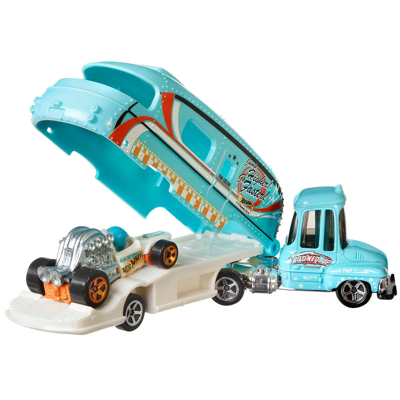 Hot Wheels Super Rigs,Transporter Vehicle With 1 Hot Wheels 1:64 Scale Car,Gift For Collectors&Kids Ages 3 Years Old&Up,Multi