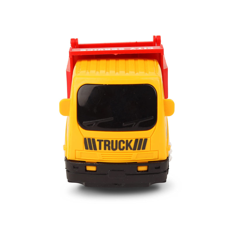 TOYZONE Friction Powered Mini Truck Series | Made in India | Friction Powered Toy | Unbreakable City Service Truck | Pull Back | Push & Go Crawling Toys (City Service Truck Dumper)