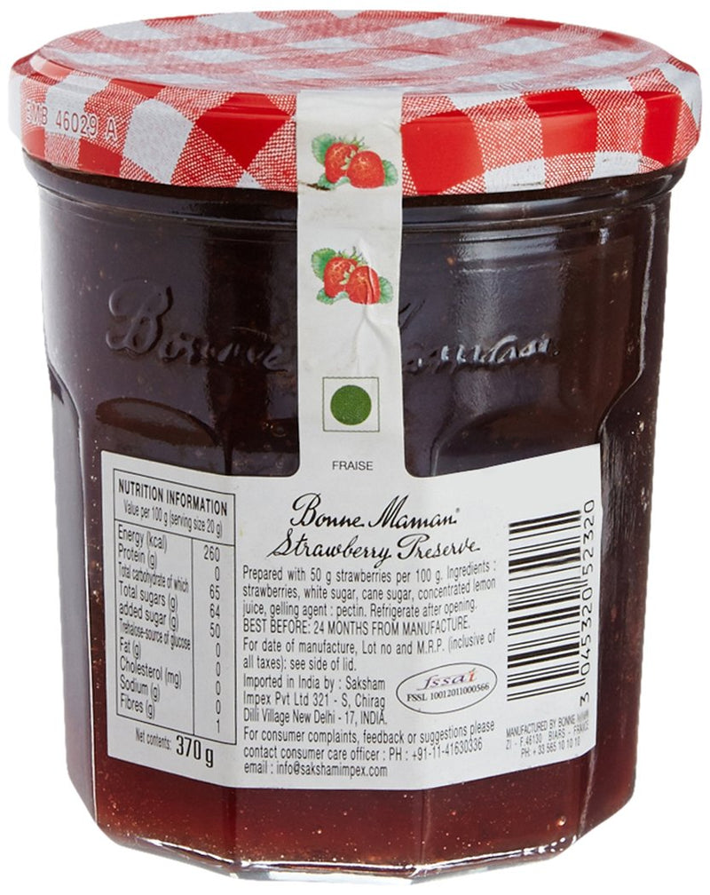 Bonne Maman Strawberry Preserve, Marmalade Fruit Jam, 13 oz ℮ 370 g