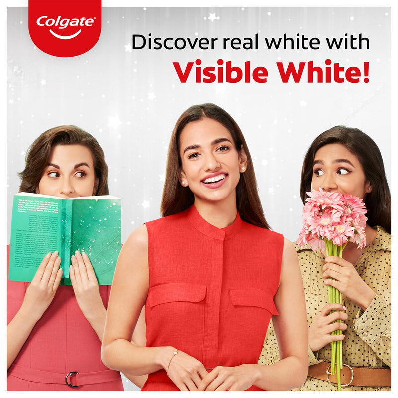 Colgate Visible White Dazzling White Toothpaste, Sparkling Mint - 200gm (Saver Pack)