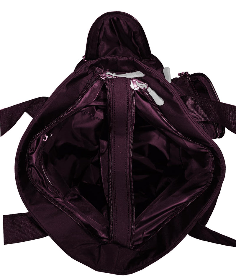 WILD MODA Classic Polyester Double Pocket Shoulder Bag (Maroon)