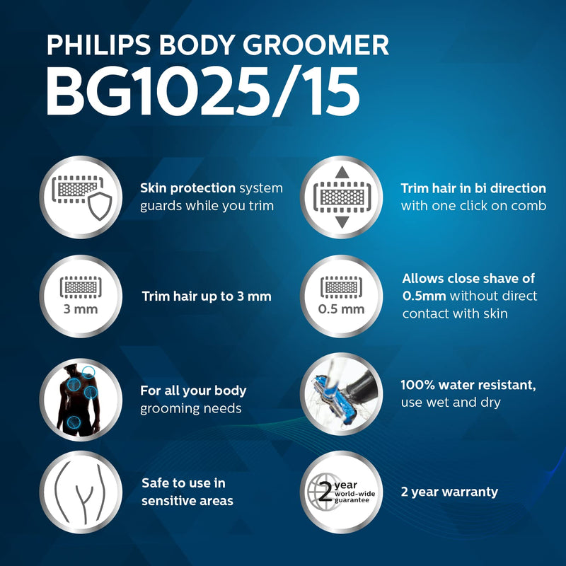 Philips BG1025/15 Showerproof Body Groomer for Men