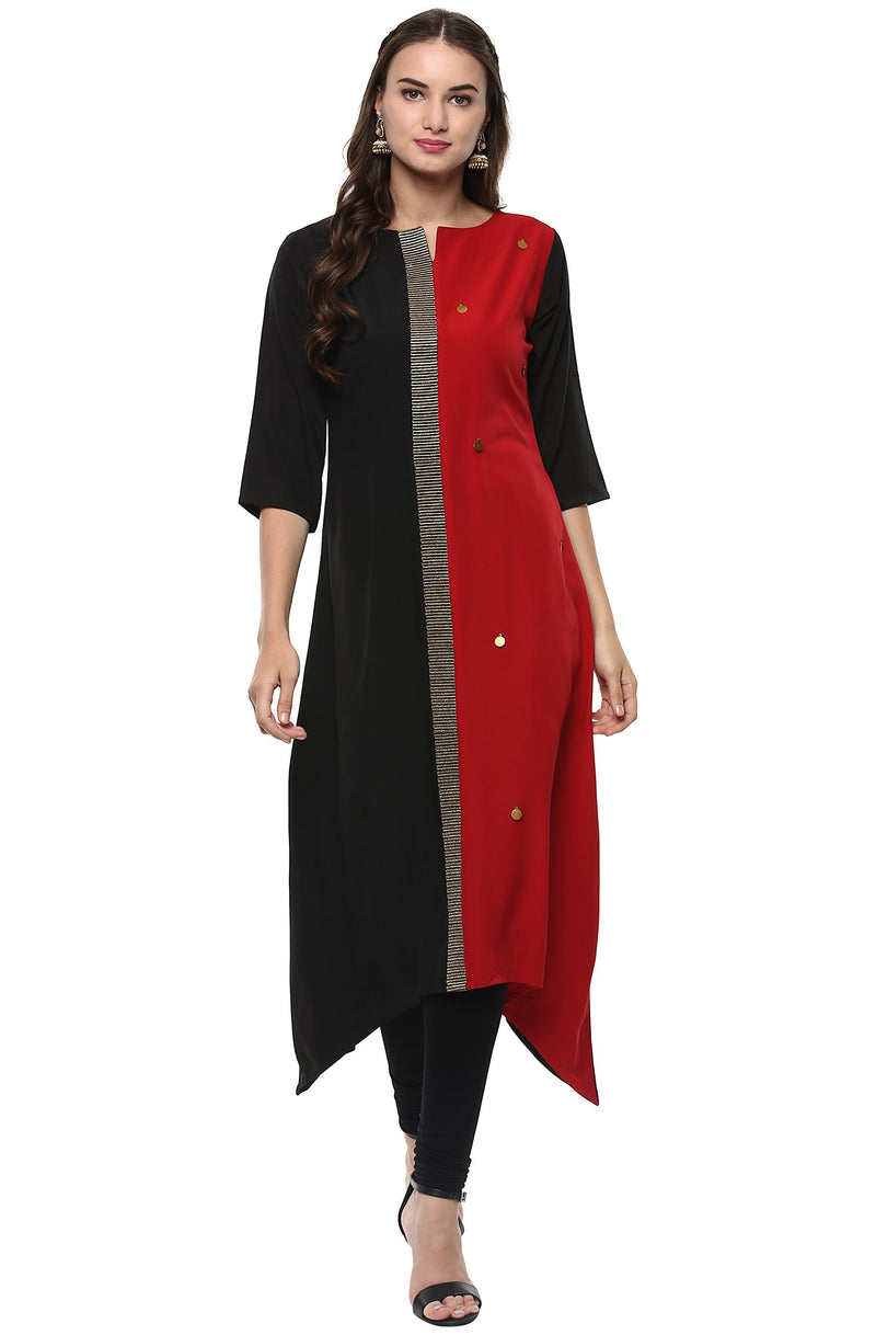 Janasya Women's Polyester Crepe Kurta (X-Small)