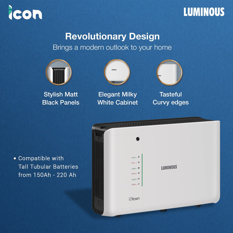 Luminous iCon 1100 Pure Sine Wave 900VA/12V Inverter for Home, Office & Shops