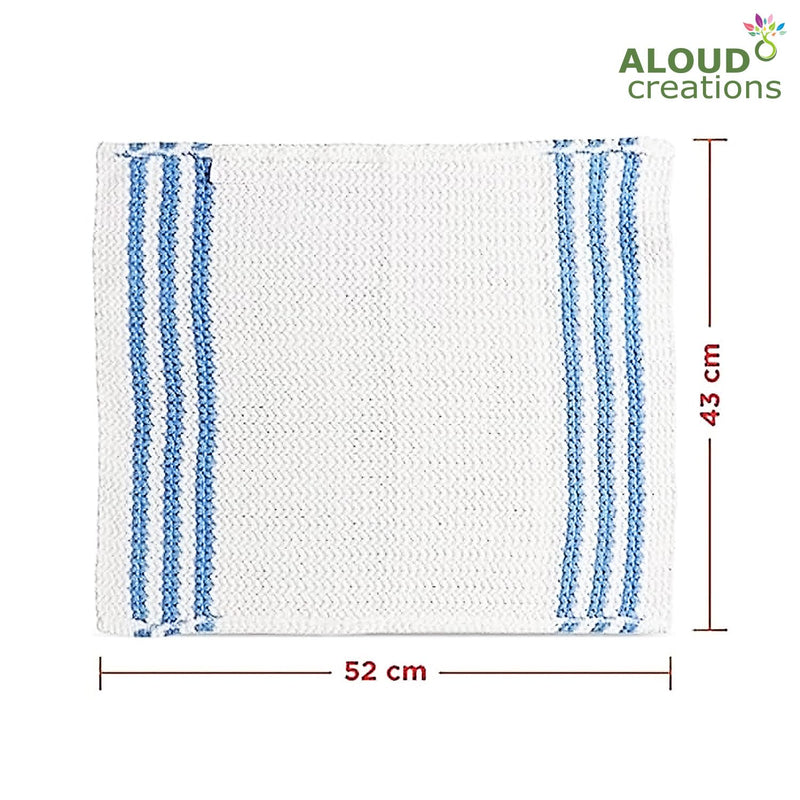 ALOUD CREATIONS 2pc Xtra Large Size Microfiber Pocha (Cleaning Cloth) for Tiles, Marble Floor | Snow White | 22 x 22 inch