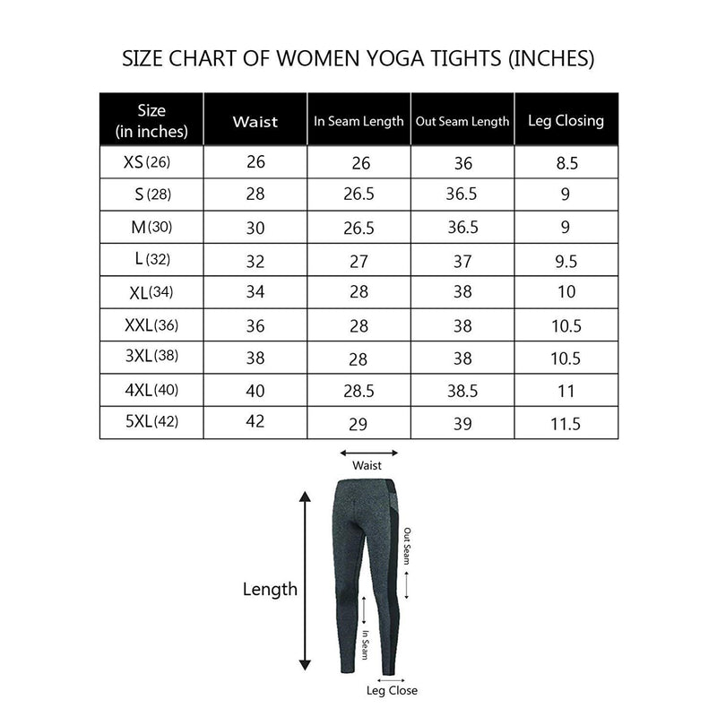 CHKOKKO Women Yoga Track Pants Stretchable Sports Tights Black Red Blue XL