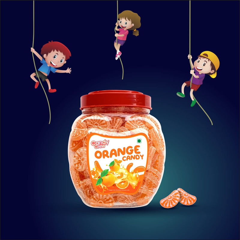 Candy Crew Orange Candy 500g | Narangee | Vegetarian | No Transfat | Sweet Toffee