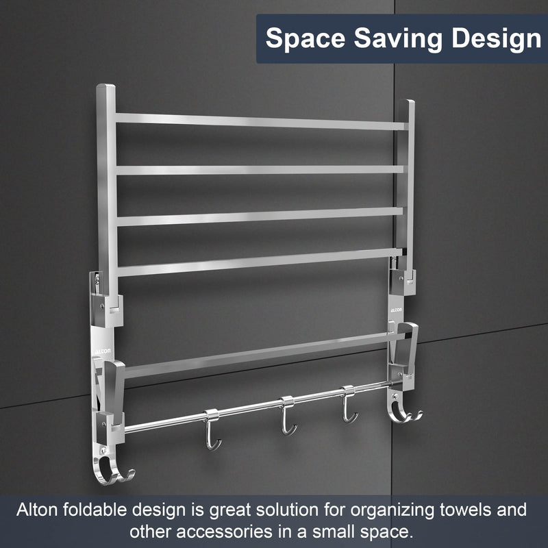 ALTON BTA30010, Stainless Steel Folding Towel Rack for Bathroom/Towel Stand/Hanger/Bathroom Accessories (24 Inch-Chrome)