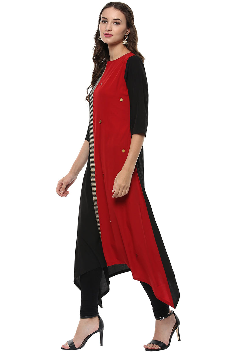 Janasya Women's Polyester Crepe Kurta (X-Small)