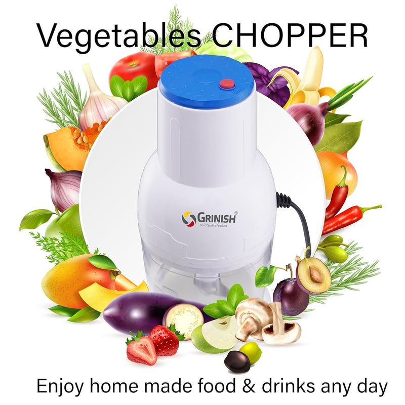 Sweese Electric Vegetable Chopper for Kitchen | Onion, Carrot, Garlic & Fruits | Chop,Puree, Whisk, 800 ml Bowl | 300 Watts Copper Motor | Stainless steel Blades (Ivory) (Vegetable Chopper)