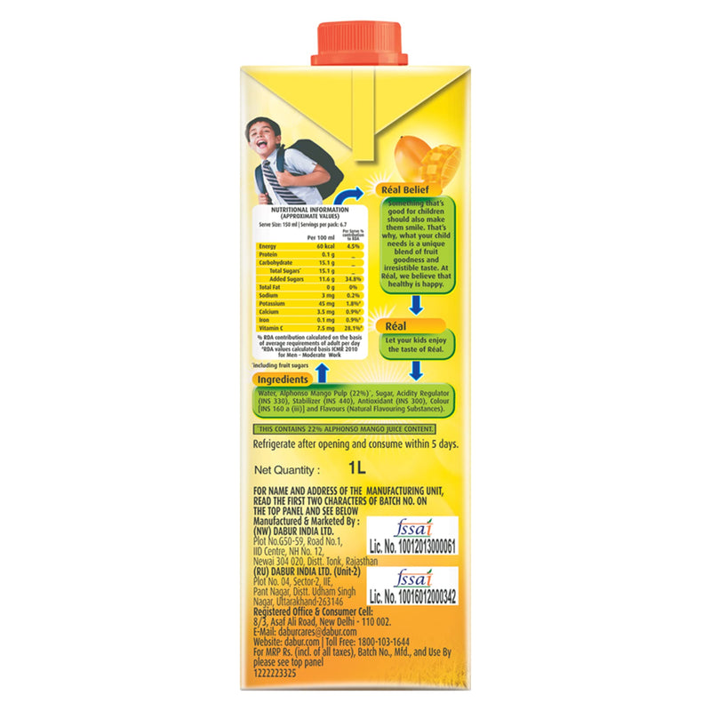 Real Alphonso Mango, 1L (Pack of 2)