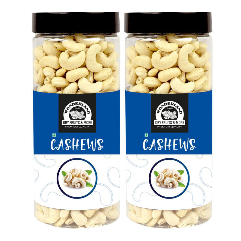 WONDERLAND FOODS Whole Raw Cashew (Kaju) W320-Grade 900g (450g X 2 Jar)