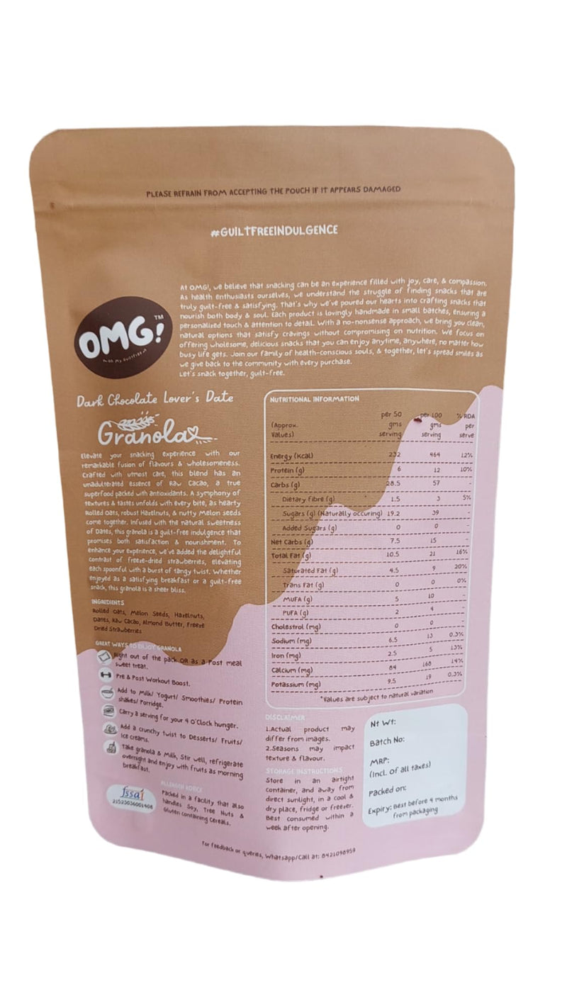 Dark Chocolate Lover's Date Granola | 150 Gm | OMG! Oh My Guiltfree