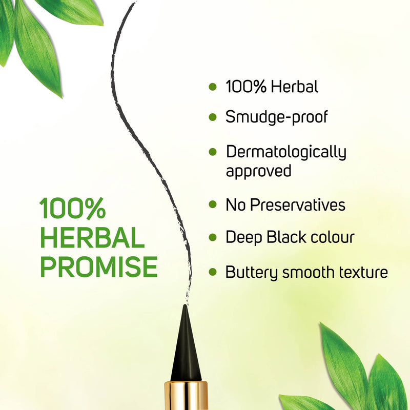 Farmherbs 100% Herbal Kajal Stick For Adults-Natural Olive Wax Based,Certified Lead-Free,Irritation-Free,Synthetic Chemical-Free,Smudgeproof,Natural Black Color