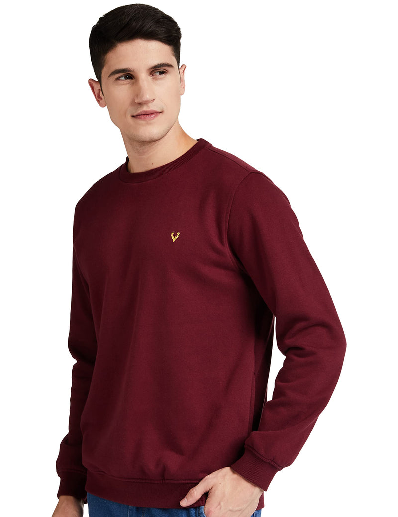 Allen Solly Men Casual Cotton Sweatshirt(ASSTORGPM88973_Maroon_M)