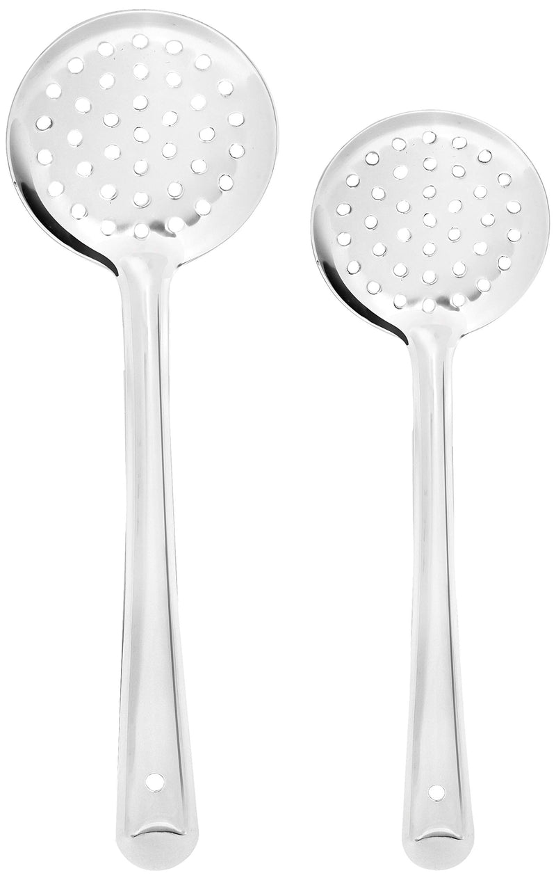 Amazon Brand - Solimo Stainless Steel Basting/Serving Skimmer Set (2 pieces)