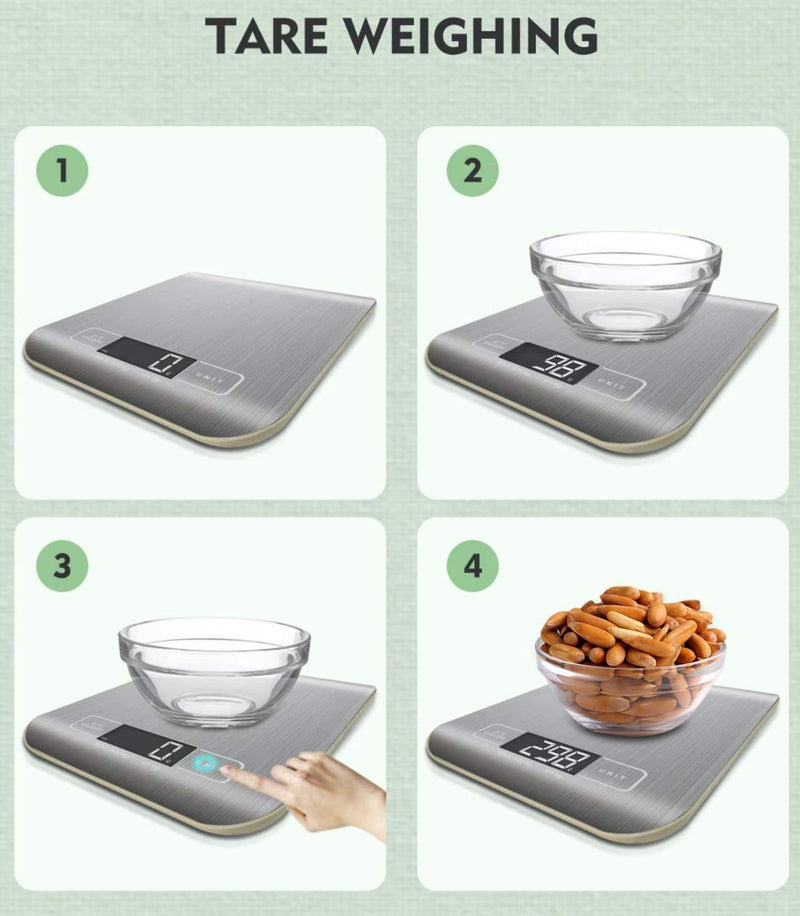IONIX Stainless Steel Digital Electronic Kitchen Scale | Weighing scale, Digital Weight Machine, Weight Machine for Home Kitchen & Shop, Multipurpose Portable, Electronic Weight Machine, 10 Kg - With Back Light Pack of 01