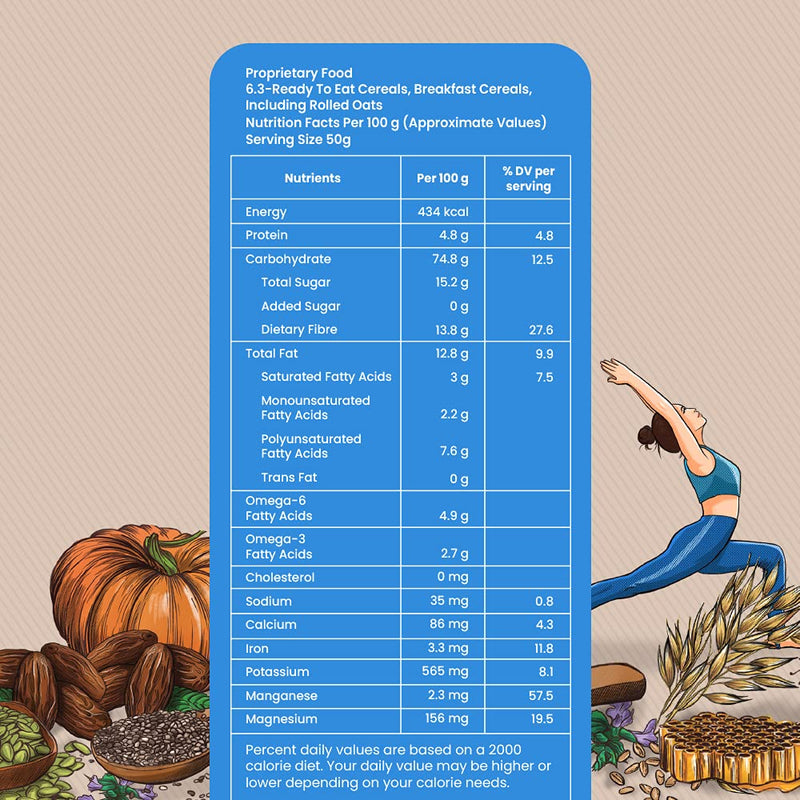 The Rooted Co Granola Cereals - Dates & Chia, 400g | Gluten Free, Rolled Oats, Healthy