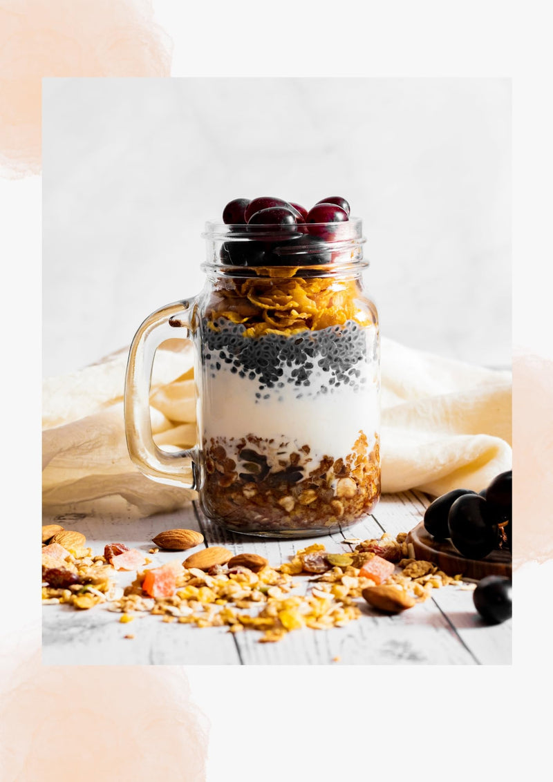 BAKESTER - Granola with Goodness of Baked Rolled Oats, Almonds, Cashews, Sunflower, Seeds, Pumpkin Seeds, Chia Seeds and Dark Chocolate Chips. Use as Breakfast Cereal, Top it in Yogurts, Curds, Milk, Ice Creams or Smoothie Bowls or Just as a snack