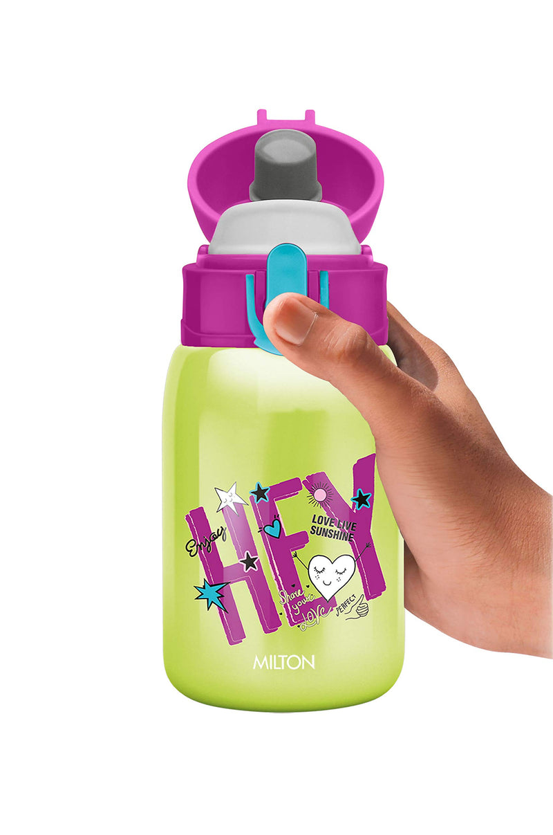 Milton Jolly 275 thermosteel Kids Hot and Cold Water Bottle, 230 ml, Green