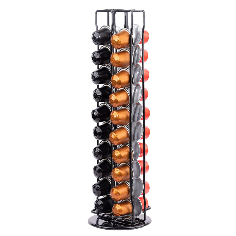 One Living Rotating Capsule Holder, Original Line Coffee Pod Storage Rack, 360 Degree Spinning Coffee Capsule Holder, Holds 40 Capsules, Ideal for Home Office Kitchen