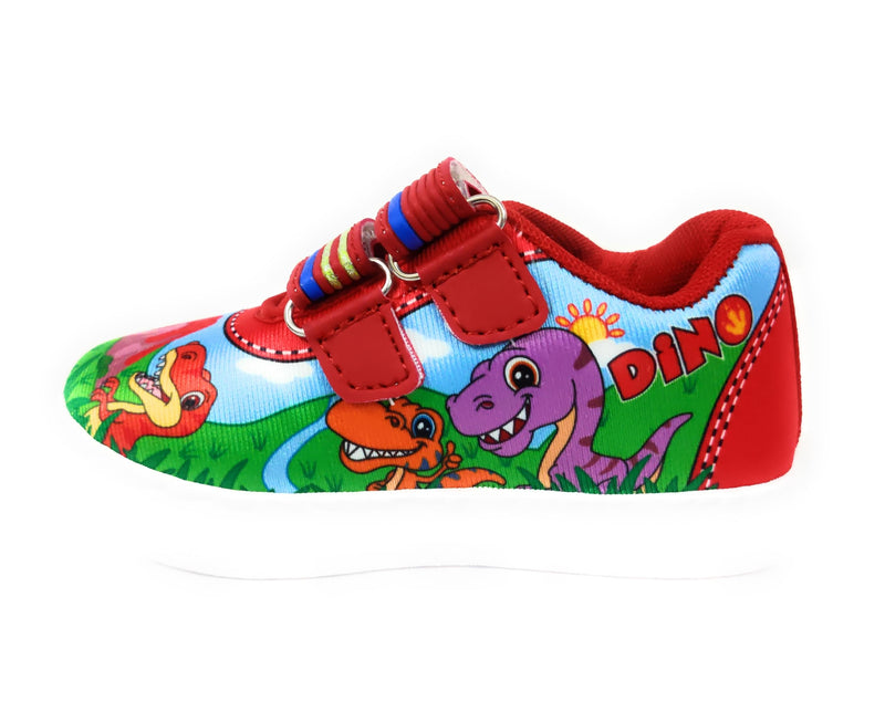 Coolz Unisex Casual Shoes for Kids Boys and Girls Dino-1 for 1-4 Years (Red, 3 Years)