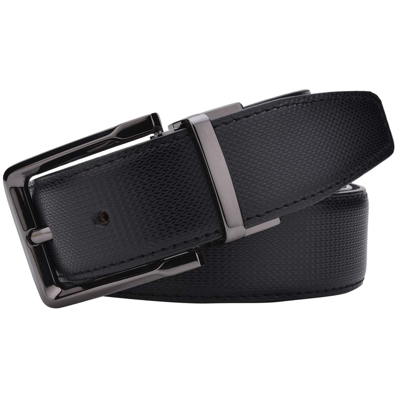 Labnoft Men's Pu Leather Reversible Belt (Black)