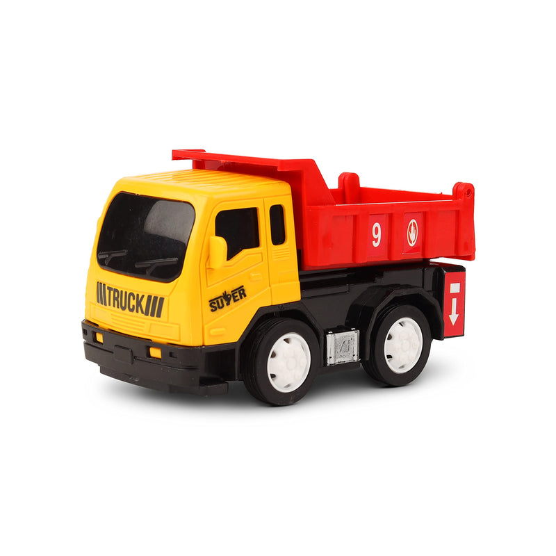 TOYZONE Friction Powered Mini Truck Series | Made in India | Friction Powered Toy | Unbreakable City Service Truck | Pull Back | Push & Go Crawling Toys (City Service Truck Dumper)