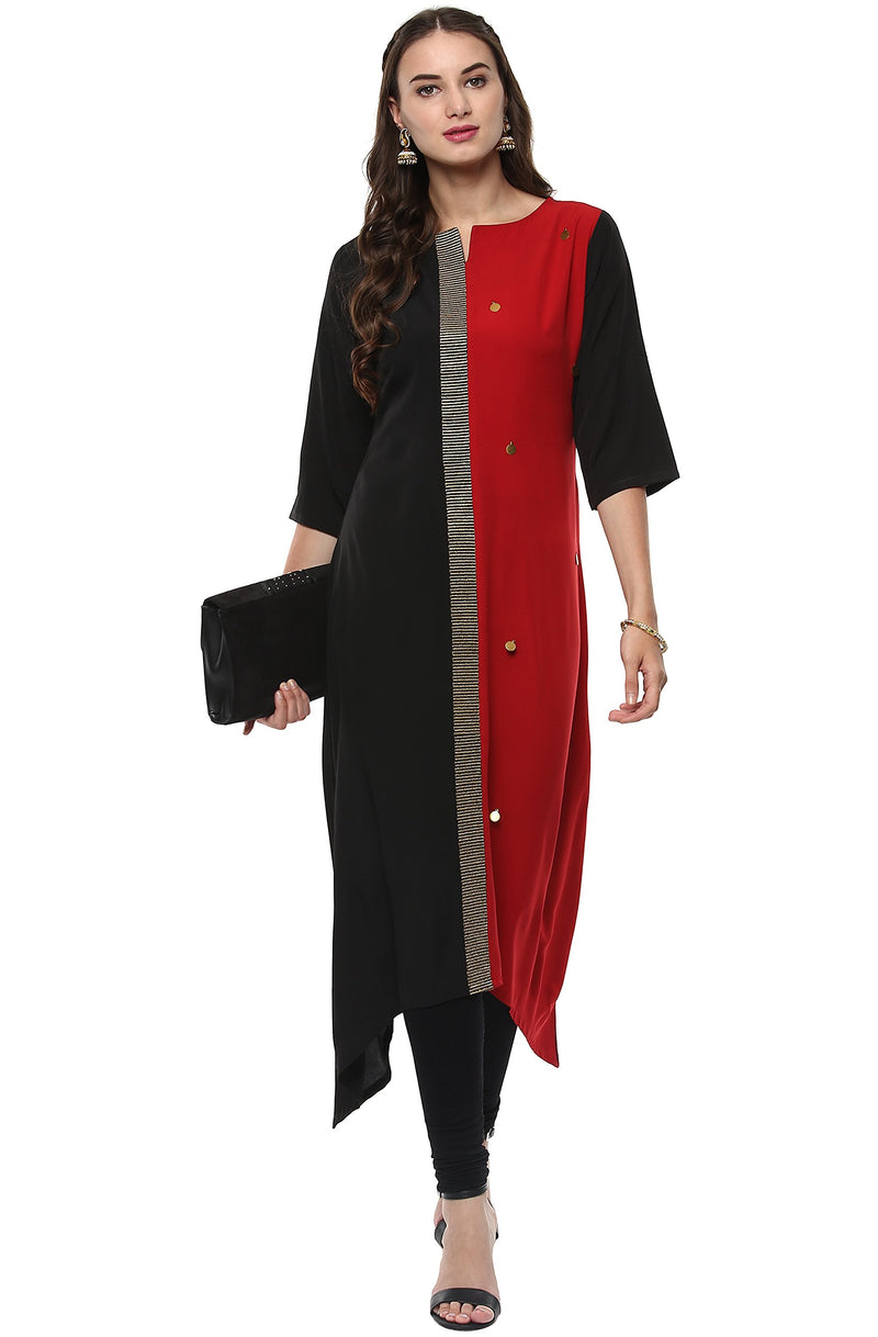 Janasya Women's Polyester Crepe Kurta (X-Small)