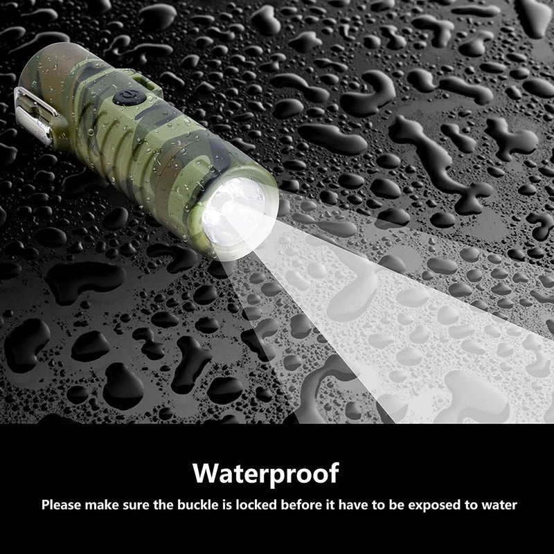 EzLife 3 in 1 Waterproof Rechargeable Electric Lighter with Flashlight & Compass, Dual Arc Plasma Beam Lighter-USB Rechargeable-Windproof-No Butane-Indoor & Outdoor Activities (Camouflage)