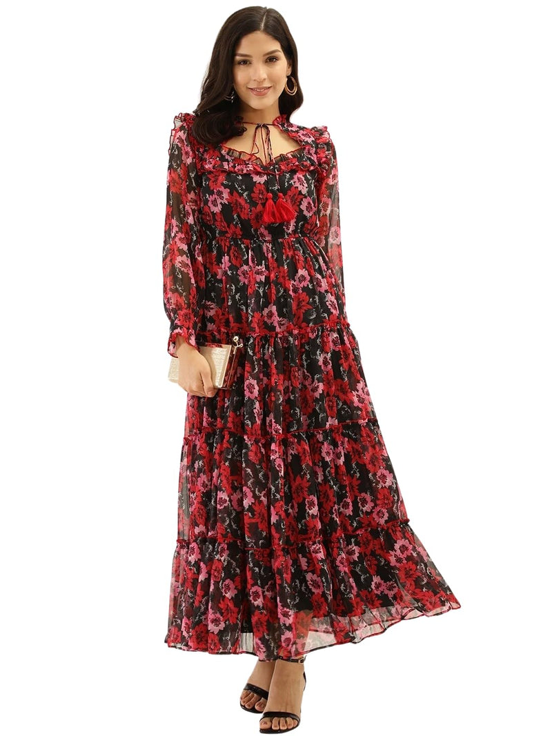 Lymio Dresses for Women || Western Dresses for Women || Dress for Women || Dresses (694-699) (XL, Red)