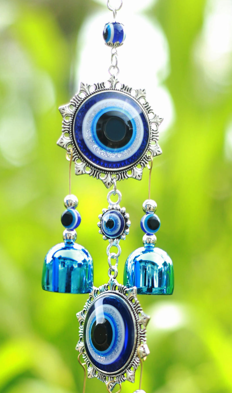 Paradigm Pictures 6 Bell Evil Eye Metal Wind Chimes for Home