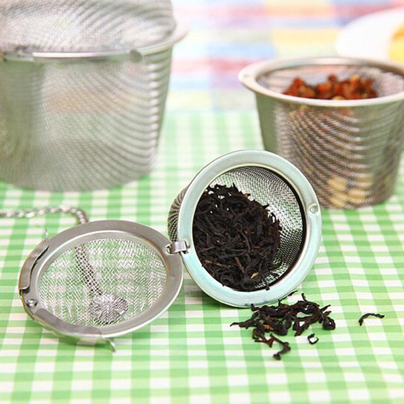 Stainless Steel Spice Tea Filter Herbs Locking Infuser MESH Ball