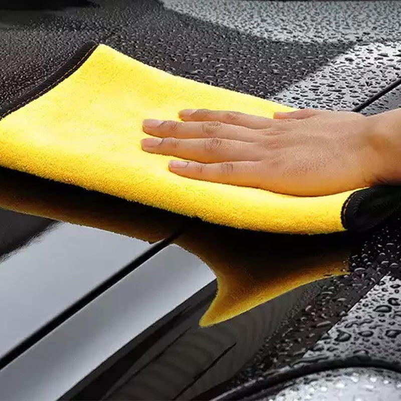 Zollyss Microfiber Cleaning Cloth 800 GSM for Home Kitchen Car Motorbike Mobile Laptop Office Lint Free Dual Layer Ultra Thick Super Absorbent Towel Scrubber Duster Wash Polish Cloth, 1 Pc