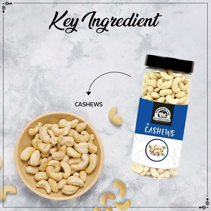 WONDERLAND FOODS Whole Raw Cashew (Kaju) W320-Grade 900g (450g X 2 Jar)