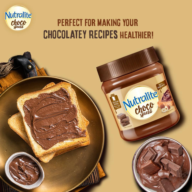 Nutralite Choco Spread 275 G|Enriched With Milk Calcium|Premium Chocolate&Real Hazelnuts|Tasty&Healthy Chocolate Spread|Guilt-Free Snacks|For Tasty&Healthy Breakfast|Used As A Dip&Spread