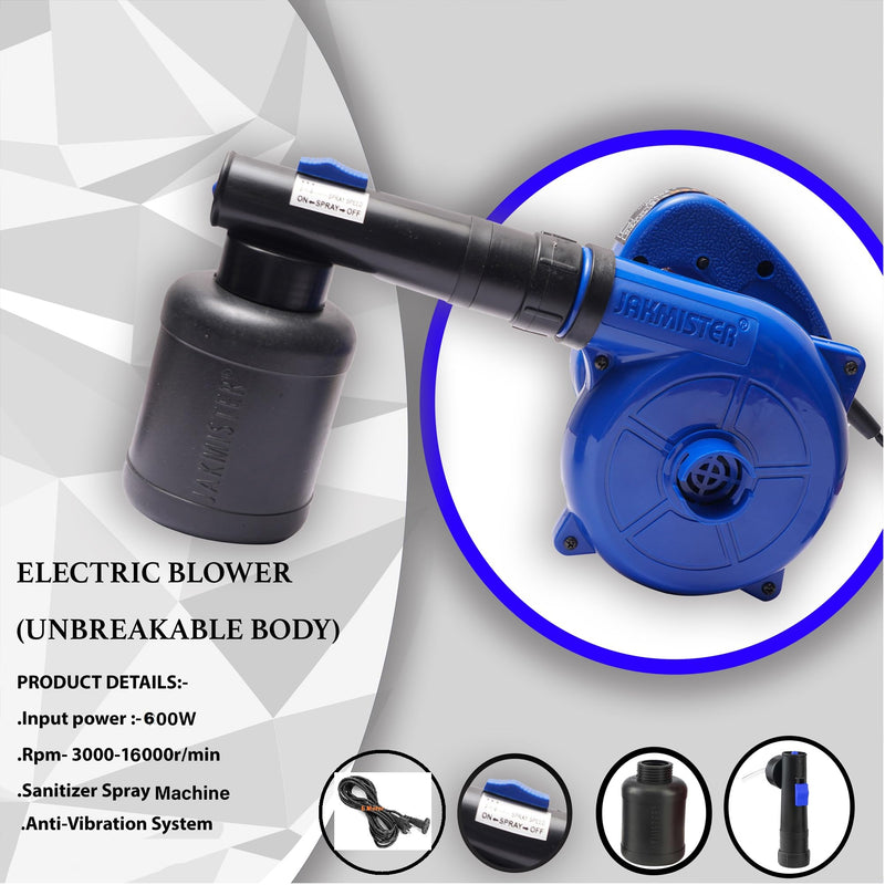 Jakmister 600W + 6M Extension Wire -Water Blower + Vacuum Cleaner+ Paint Sprayer + Air Blower Machine