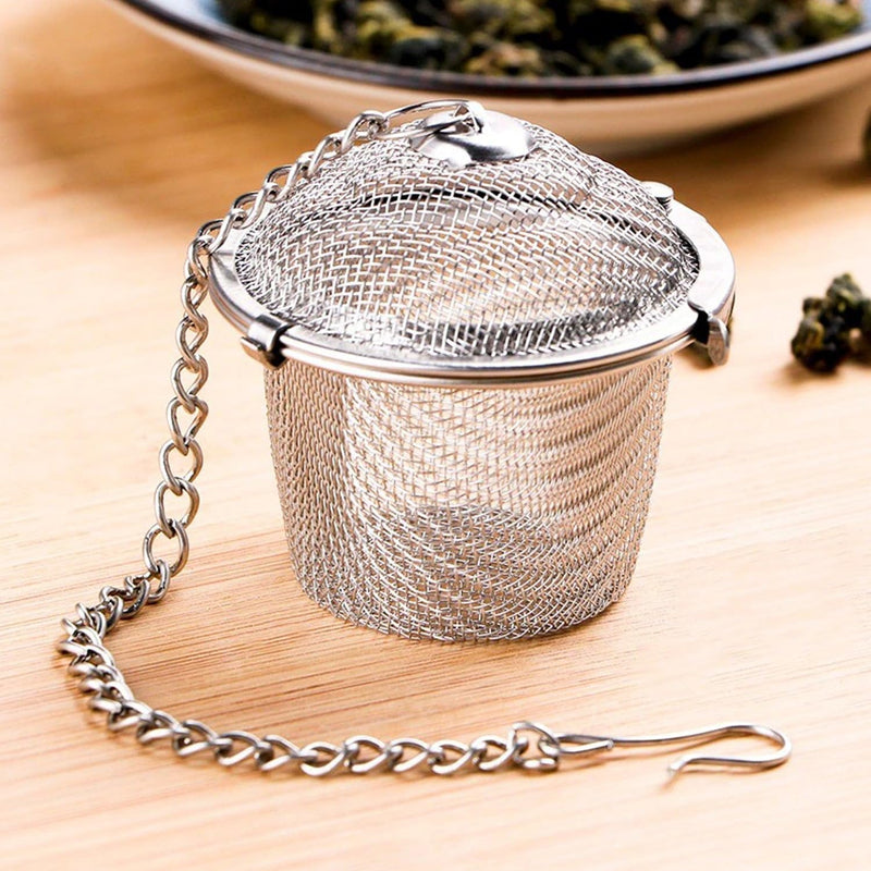 Stainless Steel Spice Tea Filter Herbs Locking Infuser MESH Ball