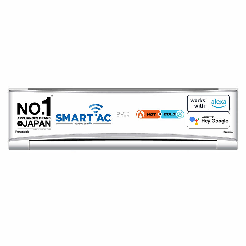 Panasonic 1.5 Ton 3 Star Hot and Cold Wi-Fi Inverter Smart Split AC (Copper, 7 in 1 Convertible with AI, Twin Cool, PM 0.1 Filter, CS/CU-KZ18ZKYF, 2023 Model, White)