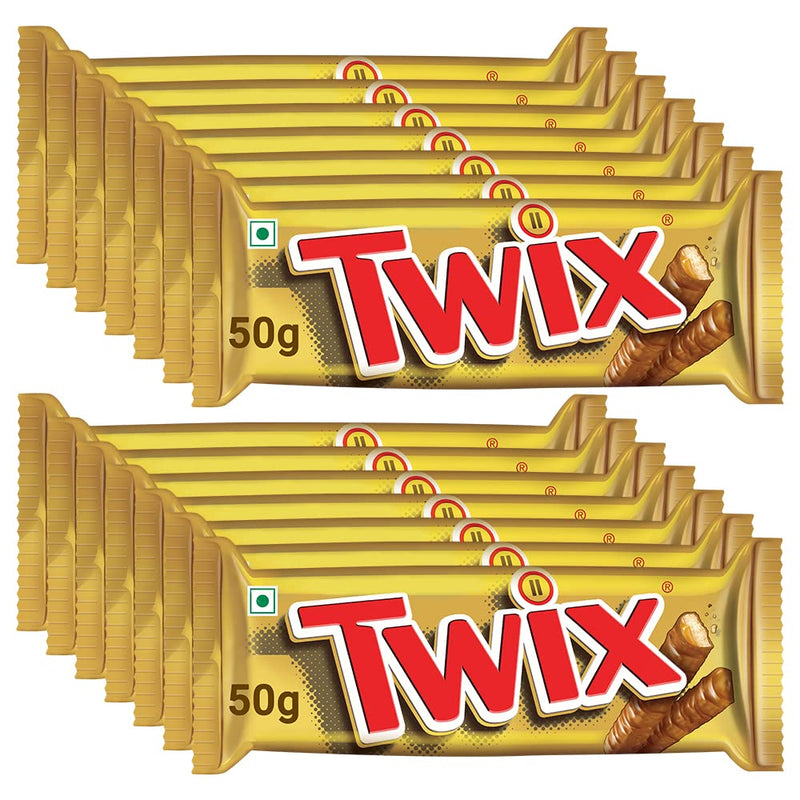 Twix Caramel Cookie Chocolate Bar 50g Pack of 12