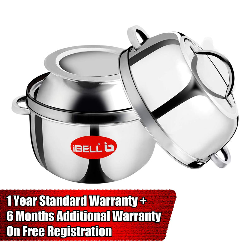 iBELL 1 kilogram Premium Stainless Steel Steam Pot, Thermal Rice Cooker, Induction Based Pot with Rubber Gasket