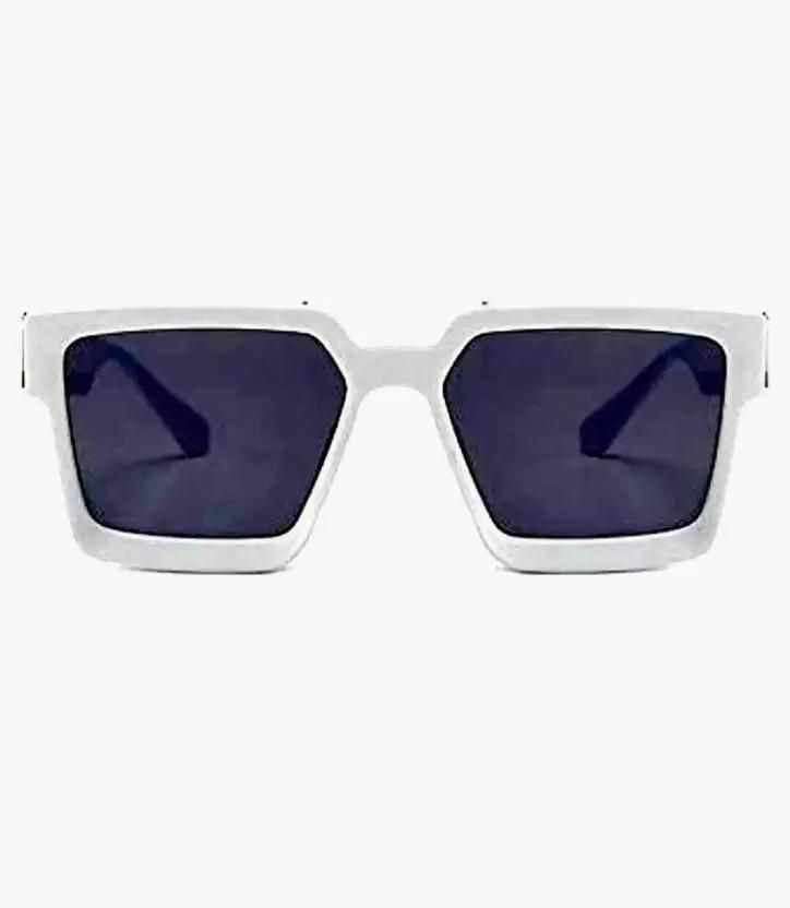 UV Protection Rectangular, Over-sized Sunglasses (60) (For Men & Women, Black, Clear)