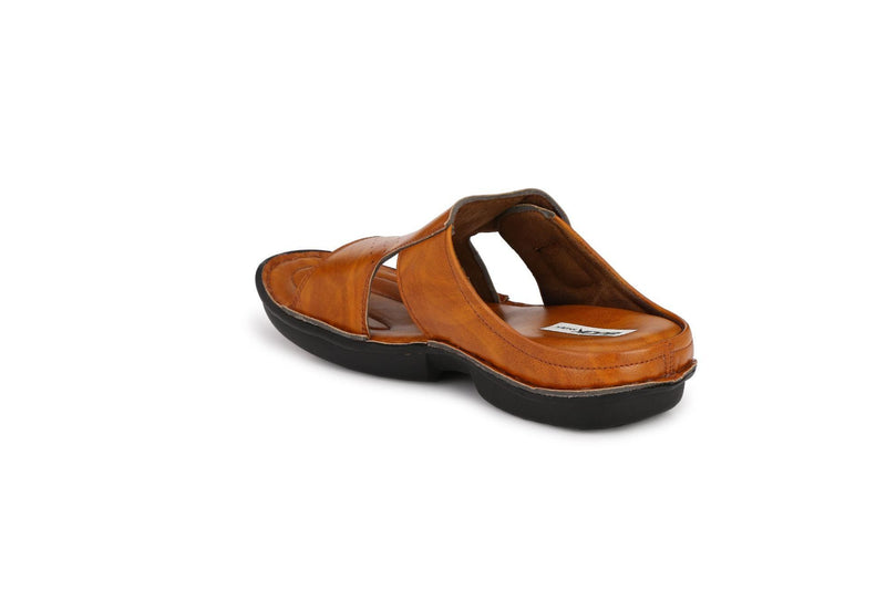 Bucik Men's Tan Synthetic Leather Slip-On Casual Sandal