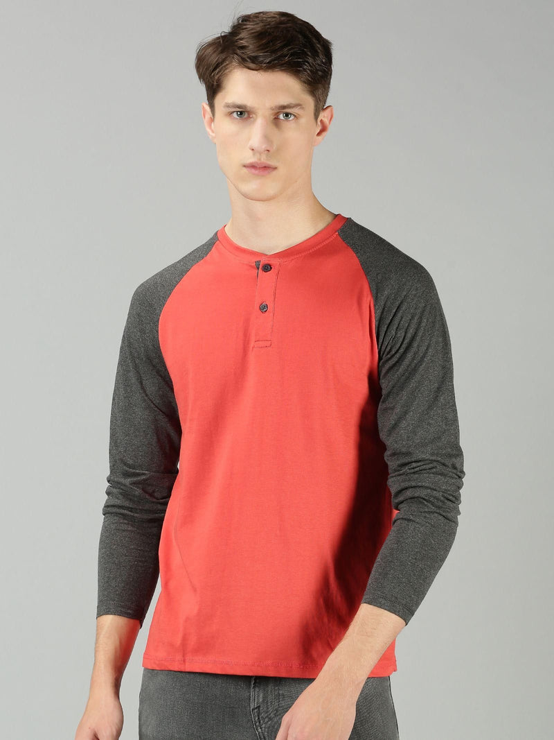 THE HOLLANDER Cotton blend Solid Full Sleeves Mens Stylish Neck T-Shirt