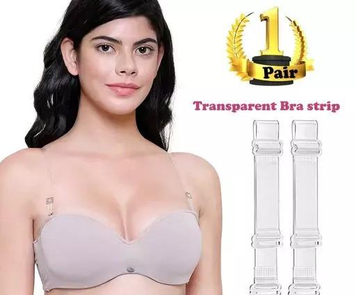 Women's Silicone Latex Blend Adjustable Detachable Transparent| Clear| Synthetic Invisible Bra Straps(pack Of 1 Pair)