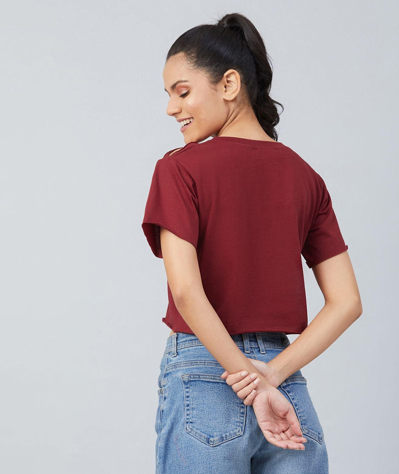 Women's Ribbed Style Crop T-shirt