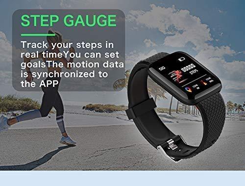 Id116 Plus Smart Bracelet Fitness Tracker Color Screen Smartwatch Heart Rate Blood Pressure Pedometer Sleep Monitor (black)
