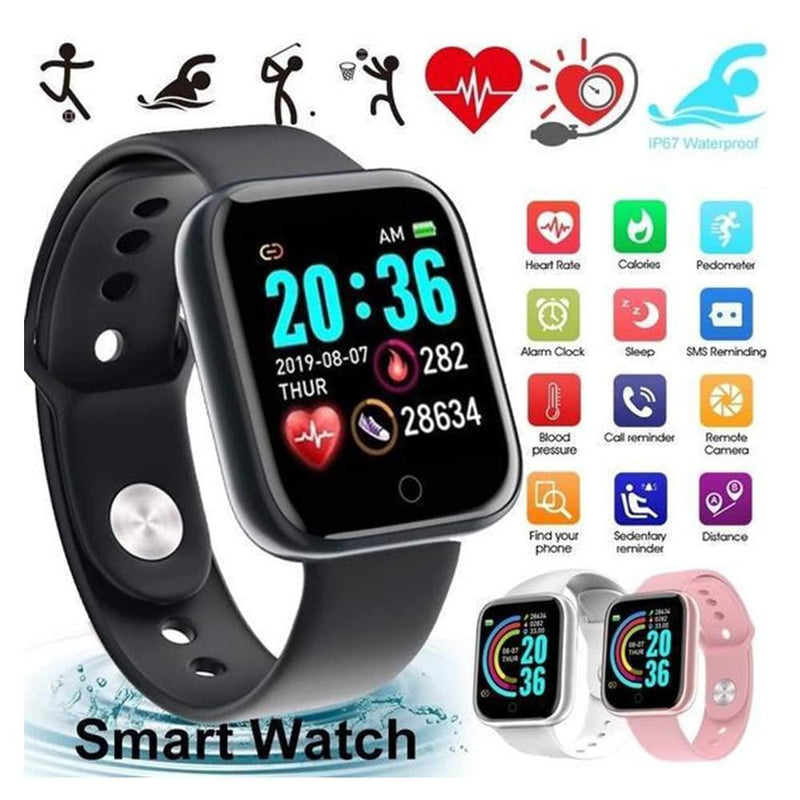 Smart Watch D20 - Smart Watch For Men And Woman Android Bluetooth With Heart Rate Activity Tracker, Calorie Counter, Blood Pressure, Oled Touchscreen Fitness
