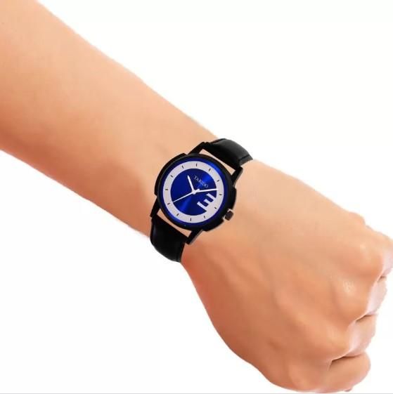 New Generation Blue Dial Black Leather Strap Analog Wrist Analog Watch�